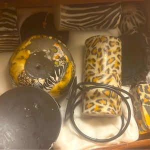 Bundle of candles and holders